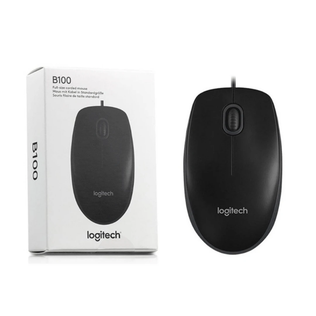 Logitech B100 - Optical Wired Mouse 3-buttons