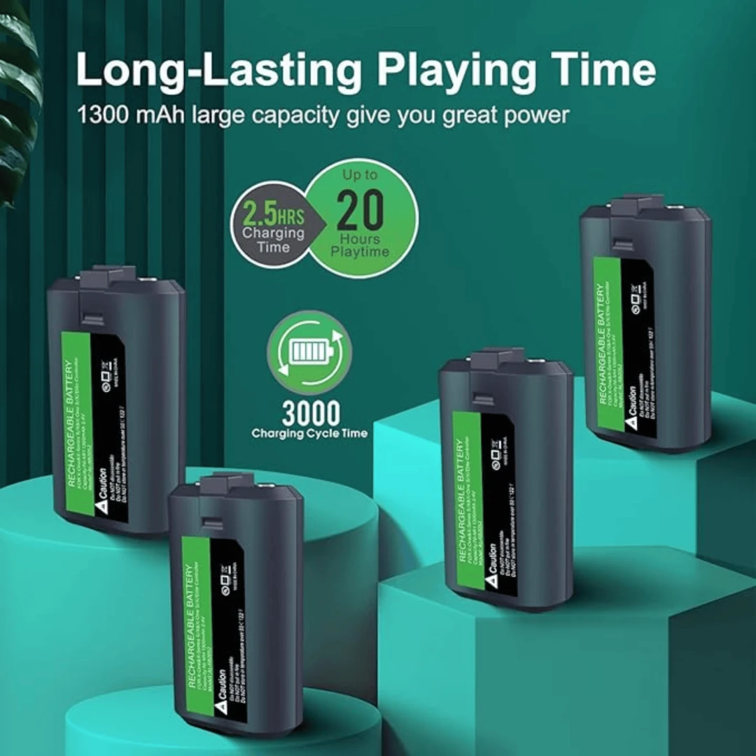 Controller Battery Pack For Xbox One Series X S, 4 X 1300 MAh Rechargeable Battery - 2