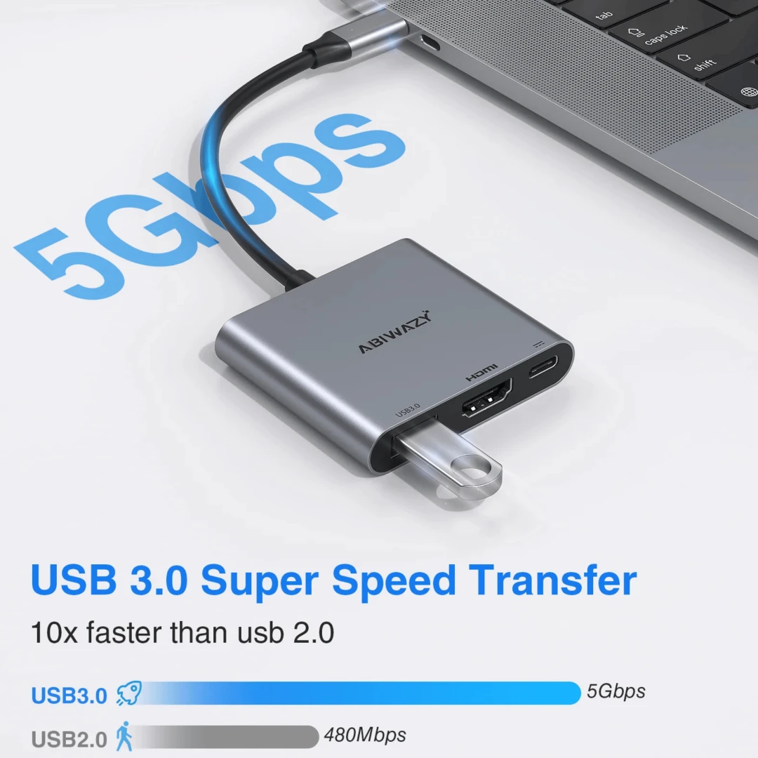 USB C To HDMI Multiport Adapter With 4K HDMI Output - 2