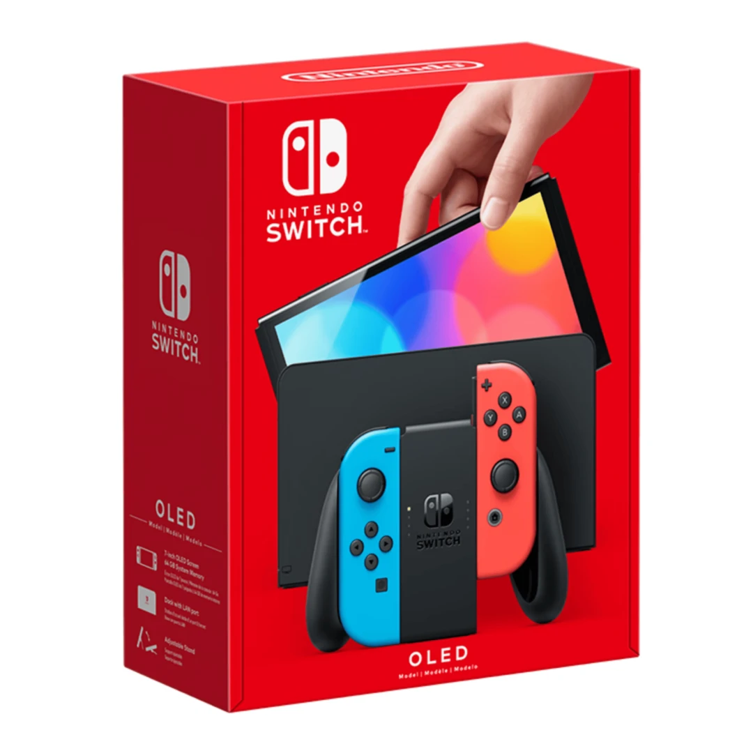 Nintendo Switch OLED Model - Neon Blue/Red JoyCon (Used)