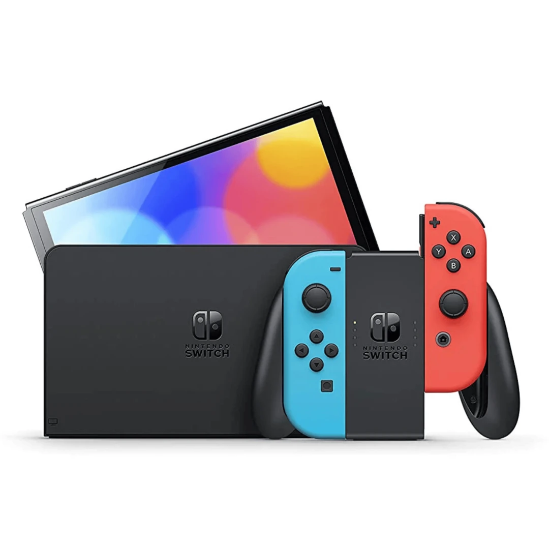 Nintendo Switch OLED Model - Neon Blue/Red JoyCon (Used) - 2