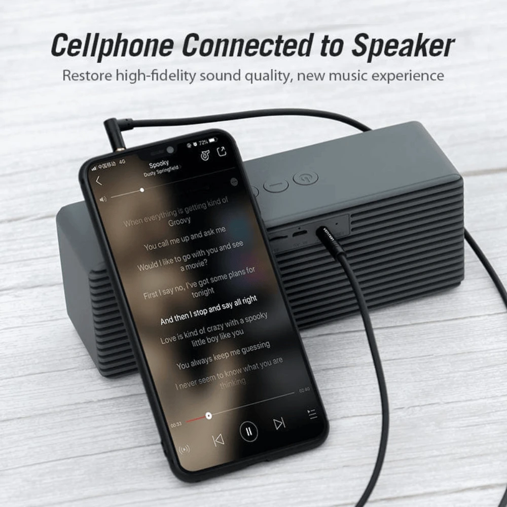 Vention 3.5mm Male To 90°Male AUX Audio Cable Grey Metal Type - 2m - 3