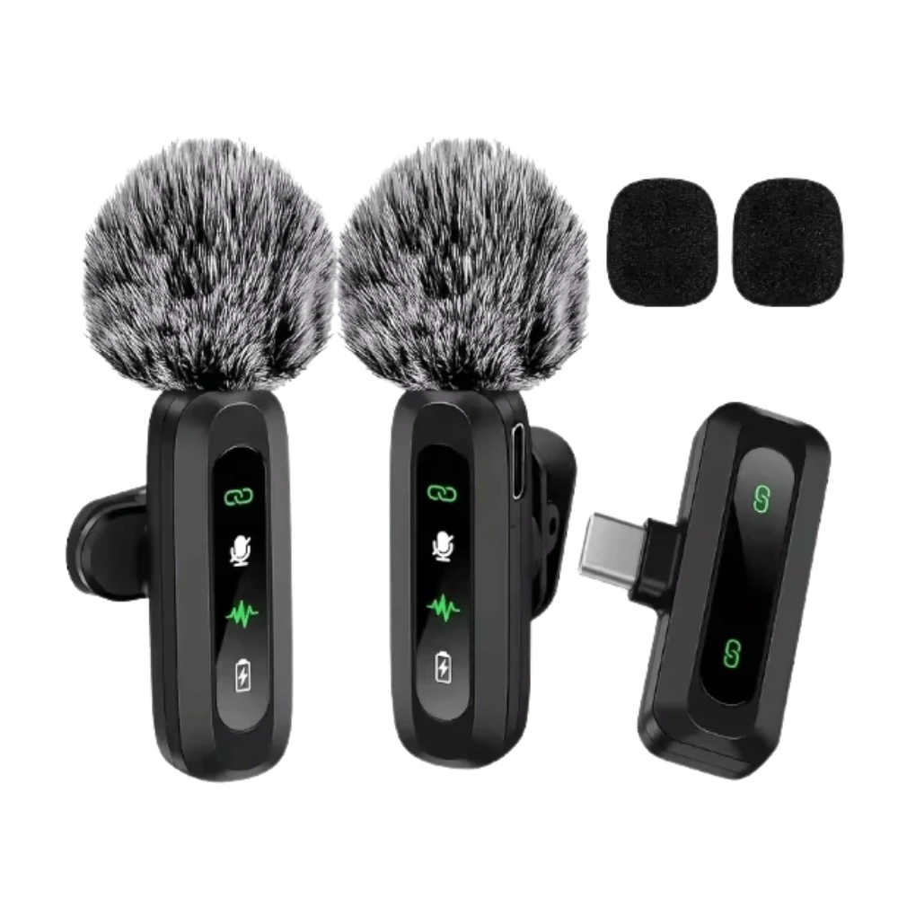 Wireless Microphone with USB Type-C Clip, Noise Cancelling Microphone