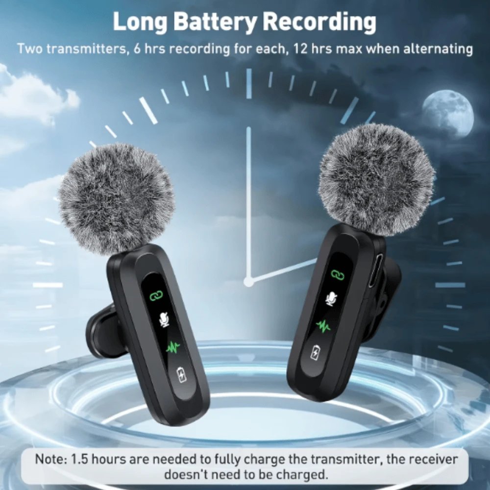 Wireless Microphone With USB Type-C Clip, Noise Cancelling Microphone - 2