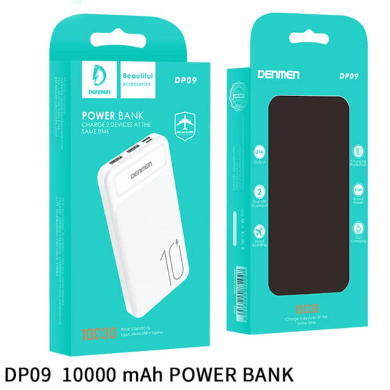 Denmen Power Bank DP09 2USB Black 2.1A 10000mAh