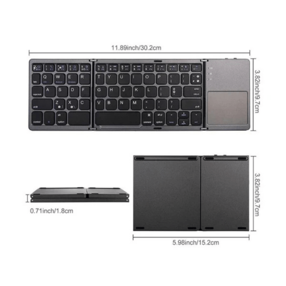 Foldable Wireless Keyboard With Touch Pad - B033 - 2